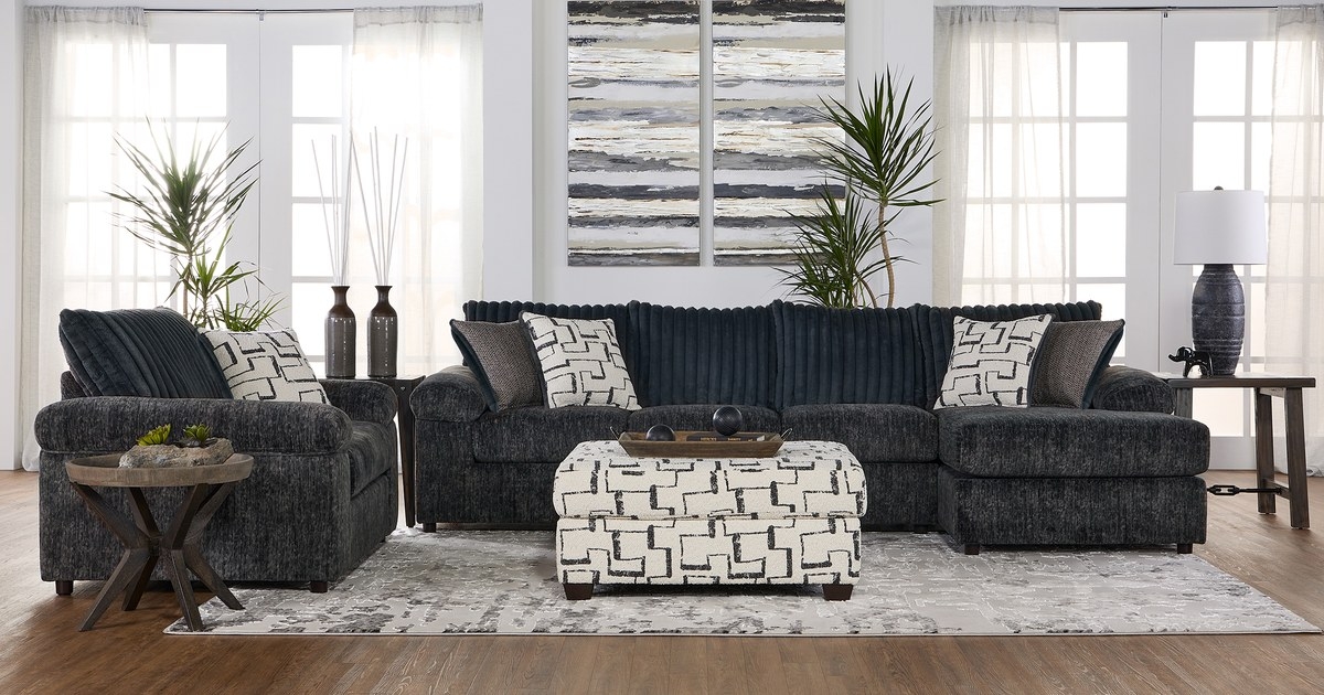 Bex Furniture Outlet Galactic Charcoal Sectional Best Seller